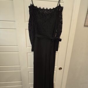 Chic Black Lace Off-Shoulder Jumpsuit